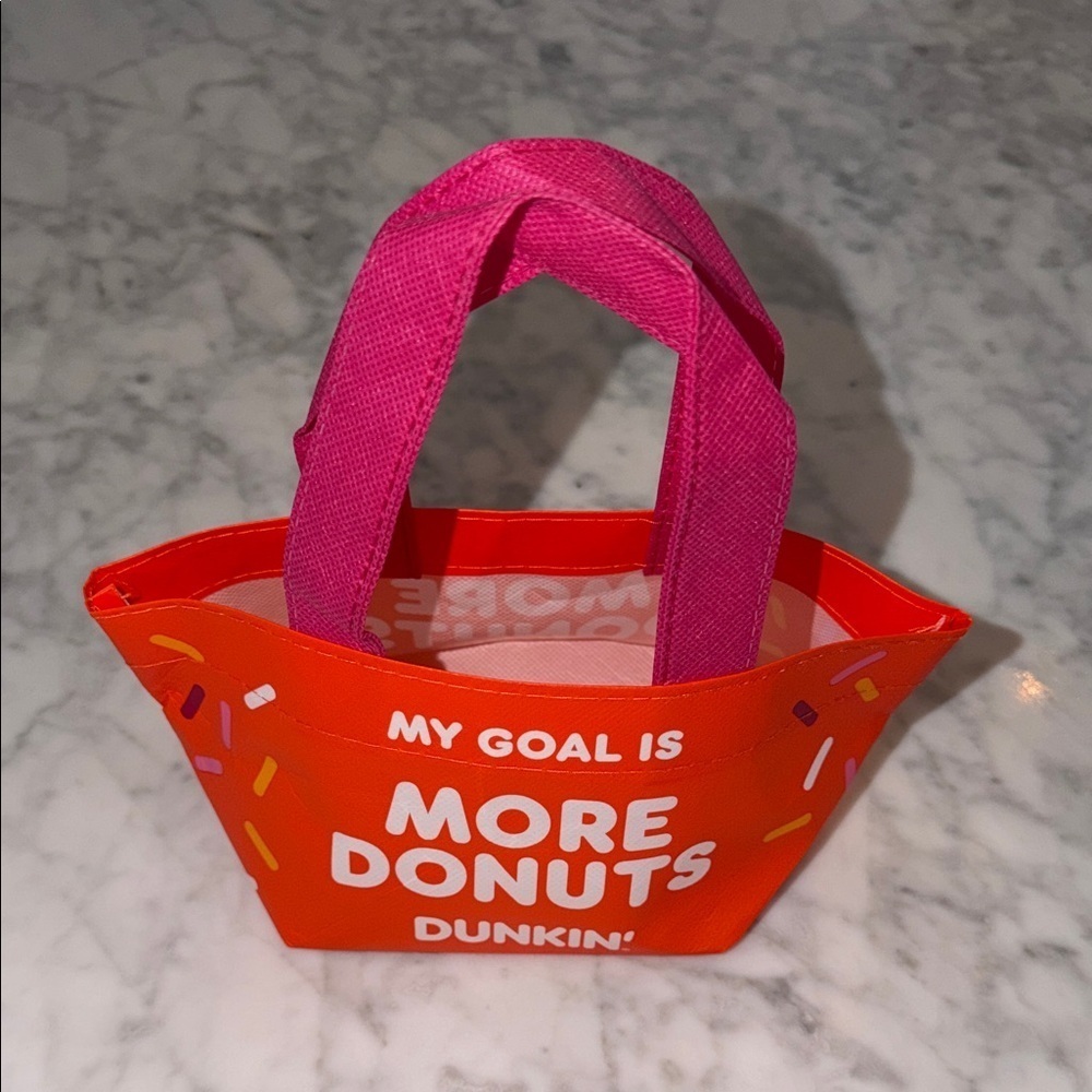 Dunkin' Limited Edition Orange/Pink Donut Mini Tote Bag